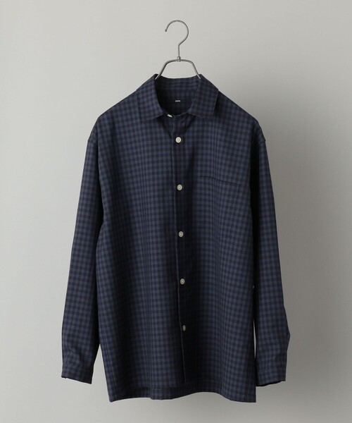 SHIPS(シップス)の「SHIPS:〈ウォッシャブル〉テックウール リラックスフィット レギュラーカラー シャツ(シャツ/ブラウス・メンズ・ネイビー/ライトグレー/カーキ/グレー/ベージュ/ダークブルー/コバルトブルー/グレー系その他/オフホワイト/ダークグレー/ブルー/ベージュ系/ナチュラル・SMALL/X-LARGE/LARGE/MEDIUM)」の10枚目の写真