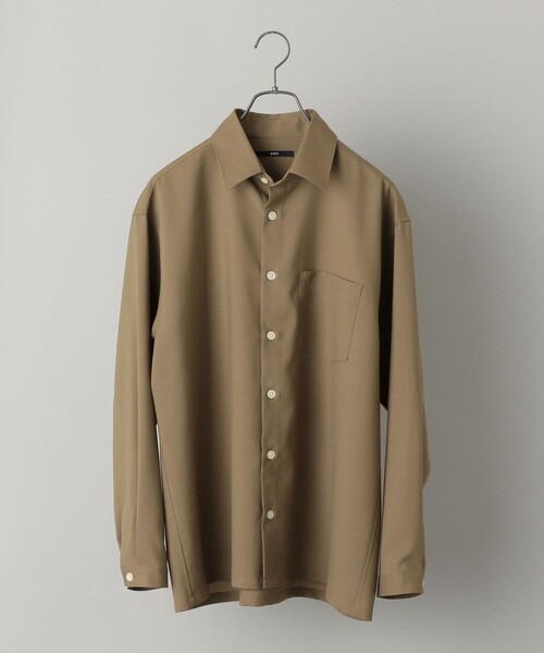 SHIPS(シップス)の「SHIPS:〈ウォッシャブル〉テックウール リラックスフィット レギュラーカラー シャツ(シャツ/ブラウス・メンズ・ネイビー/ライトグレー/カーキ/グレー/ベージュ/ダークブルー/コバルトブルー/グレー系その他/オフホワイト/ダークグレー/ブルー/ベージュ系/ナチュラル・SMALL/X-LARGE/LARGE/MEDIUM)」の9枚目の写真