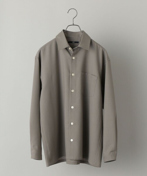 SHIPS(シップス)の「SHIPS:〈ウォッシャブル〉テックウール リラックスフィット レギュラーカラー シャツ(シャツ/ブラウス・メンズ・ネイビー/ライトグレー/カーキ/グレー/ベージュ/ダークブルー/コバルトブルー/グレー系その他/オフホワイト/ダークグレー/ブルー/ベージュ系/ナチュラル・SMALL/X-LARGE/LARGE/MEDIUM)」の3枚目の写真