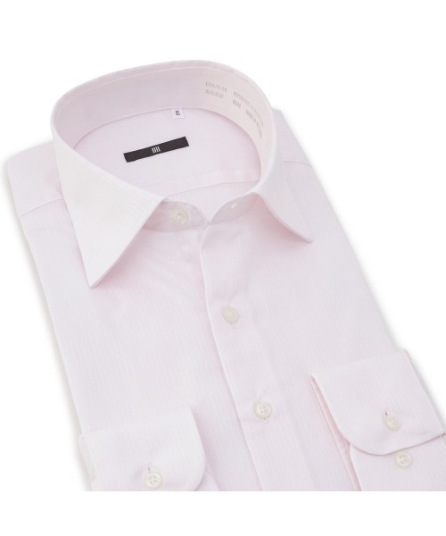 SUIT SELECT(スーツセレクト)の「【形態安定】【長袖】ワイドカラ―ワイシャツ(ビジネスシャツ・メンズ・ライトピンク/ホワイト/サックスブルー・首回り43cm-裄丈86cm/首回り37cm-裄丈80cm/首回り45cm-裄丈86cm/首回り39cm-裄丈84cm/首回り39cm-裄丈80cm/首回り41cm-裄丈86cm/首回り41cm-裄丈82cm)」の6枚目の写真