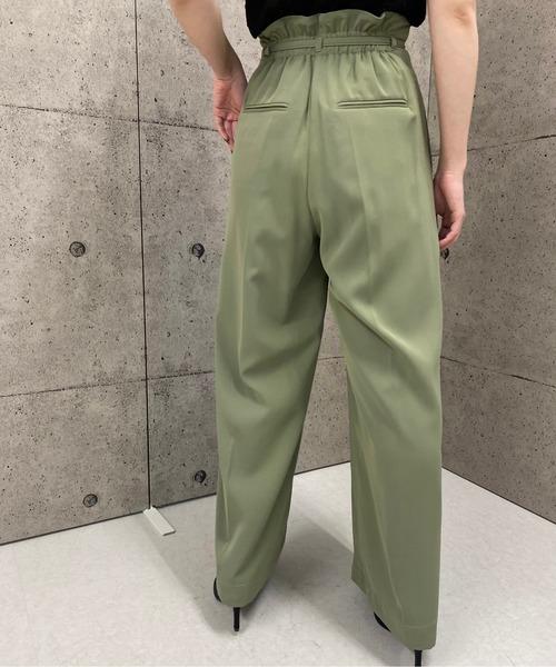 Luxe brille(リュクスブリエ)の「ハイウエスト美形シルエット両ポケット付ワイドパンツ(スラックス・レディース・ダークオレンジ/ライトカーキ/ブラック・38)」の15枚目の写真