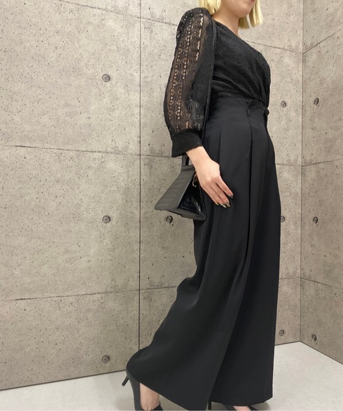 Luxe brille(リュクスブリエ)の「ハイウエスト美形シルエット両ポケット付ワイドパンツ(スラックス・レディース・ダークオレンジ/ライトカーキ/ブラック・38)」の11枚目の写真