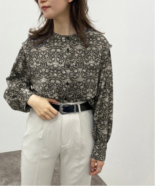 apres jour mignon(アプレジュールミニョン)の「柄バンドカラーシャツ【ZOZOTOWN限定アイテム】(シャツ/ブラウス・レディース・ベージュ/ブラック・フリー/X-LARGE)」の21枚目の写真