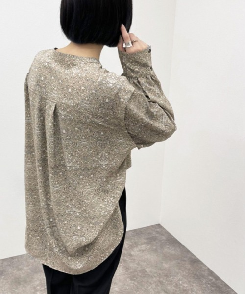 apres jour mignon(アプレジュールミニョン)の「柄バンドカラーシャツ【ZOZOTOWN限定アイテム】(シャツ/ブラウス・レディース・ベージュ/ブラック・フリー/X-LARGE)」の14枚目の写真