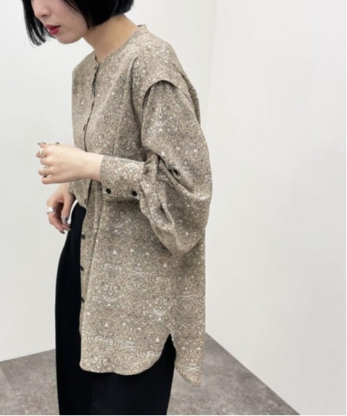 apres jour mignon(アプレジュールミニョン)の「柄バンドカラーシャツ【ZOZOTOWN限定アイテム】(シャツ/ブラウス・レディース・ベージュ/ブラック・フリー/X-LARGE)」の11枚目の写真