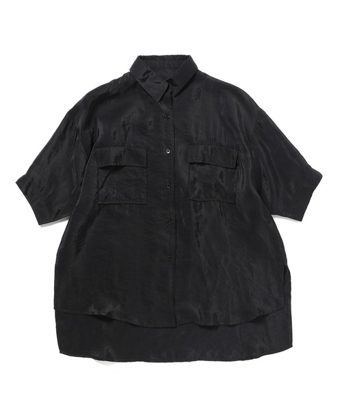 Bonjour Girl（ボンジュールガール）の「ワッシャーサテンオーバーサイズミリタリーシャツ（シャツ/ブラウス・レディース・グレー/イエロー/ブラック・FREE）」の20枚目の写真