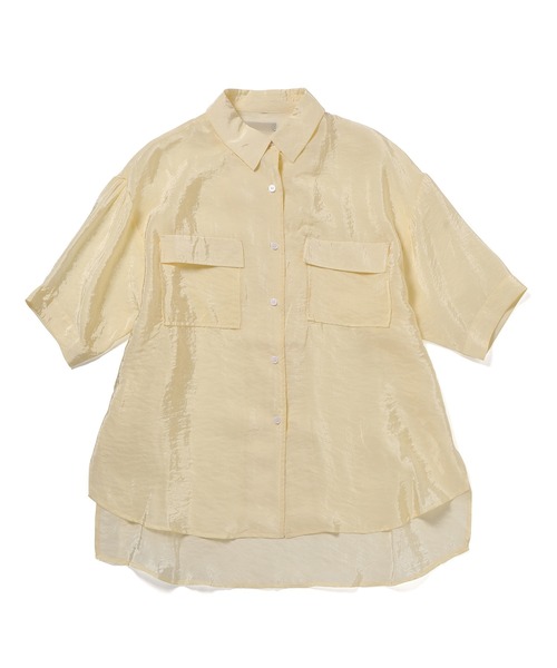 Bonjour Girl（ボンジュールガール）の「ワッシャーサテンオーバーサイズミリタリーシャツ（シャツ/ブラウス・レディース・グレー/イエロー/ブラック・FREE）」の21枚目の写真