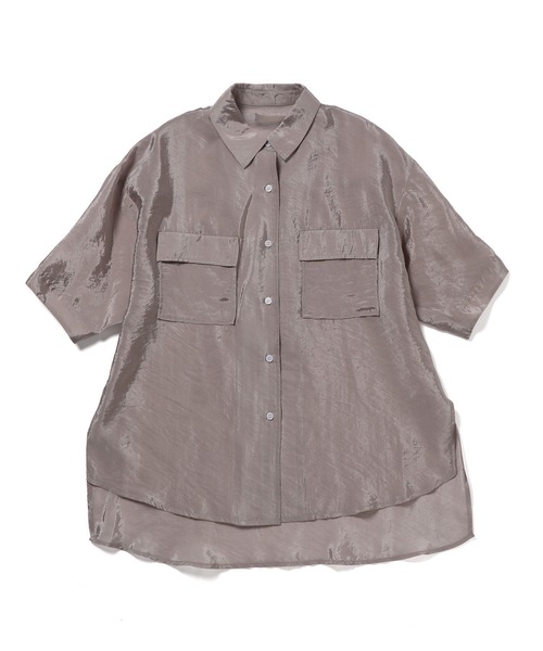 Bonjour Girl（ボンジュールガール）の「ワッシャーサテンオーバーサイズミリタリーシャツ（シャツ/ブラウス・レディース・グレー/イエロー/ブラック・FREE）」の22枚目の写真