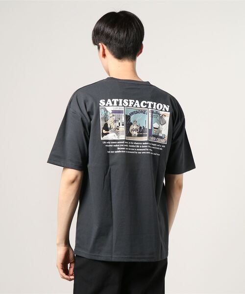 make a ray!（メイク ア レイ！）の「レトロイラスト バックプリント USAコットン ポケット半袖Tシャツ（Tシャツ/カットソー・メンズ・ブラック/ベージュ/オレンジ/ダークブルー・M/L）」の5枚目の写真