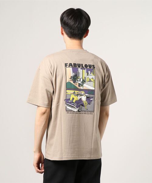 make a ray!（メイク ア レイ！）の「レトロイラスト バックプリント USAコットン ポケット半袖Tシャツ（Tシャツ/カットソー・メンズ・ブラック/ベージュ/オレンジ/ダークブルー・M/L）」の13枚目の写真