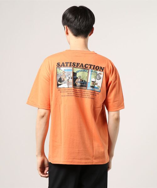 make a ray!（メイク ア レイ！）の「レトロイラスト バックプリント USAコットン ポケット半袖Tシャツ（Tシャツ/カットソー・メンズ・ブラック/ベージュ/オレンジ/ダークブルー・M/L）」の8枚目の写真