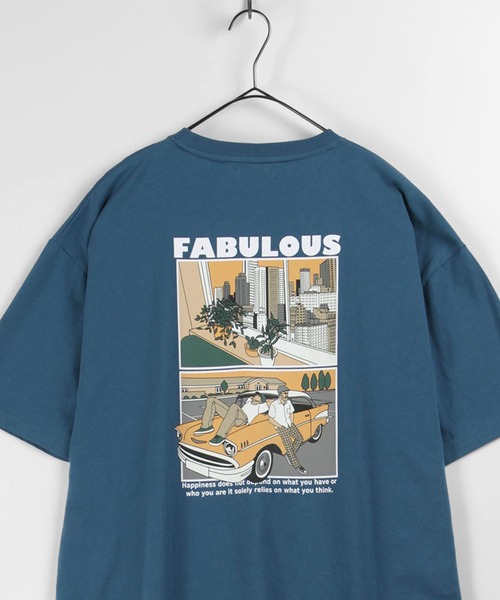 make a ray!（メイク ア レイ！）の「レトロイラスト バックプリント USAコットン ポケット半袖Tシャツ（Tシャツ/カットソー・メンズ・ブラック/ベージュ/オレンジ/ダークブルー・M/L）」の3枚目の写真