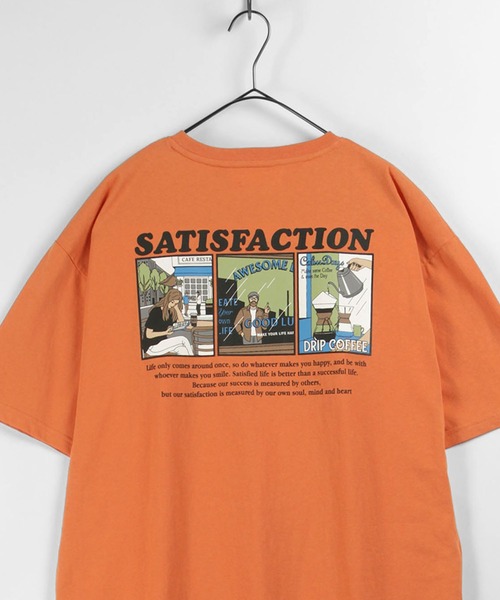 make a ray!（メイク ア レイ！）の「レトロイラスト バックプリント USAコットン ポケット半袖Tシャツ（Tシャツ/カットソー・メンズ・ブラック/ベージュ/オレンジ/ダークブルー・M/L）」の4枚目の写真