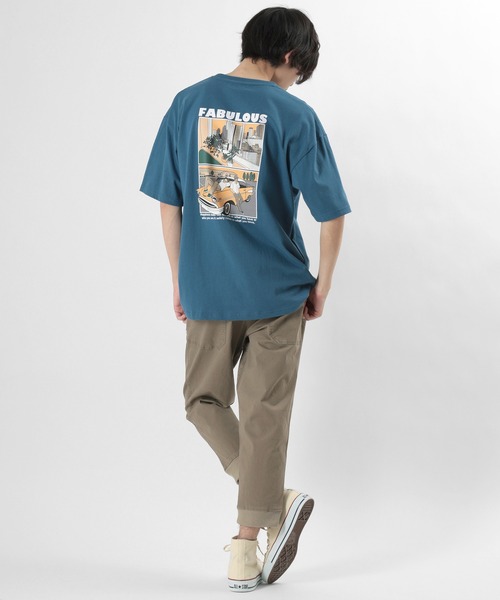 make a ray!（メイク ア レイ！）の「レトロイラスト バックプリント USAコットン ポケット半袖Tシャツ（Tシャツ/カットソー・メンズ・ブラック/ベージュ/オレンジ/ダークブルー・M/L）」の20枚目の写真