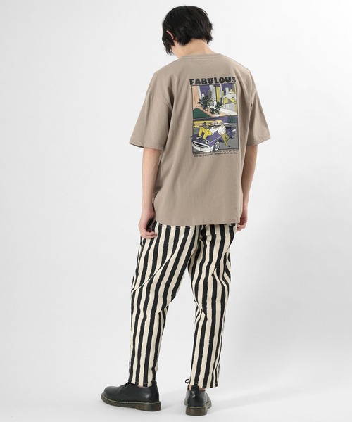 make a ray!（メイク ア レイ！）の「レトロイラスト バックプリント USAコットン ポケット半袖Tシャツ（Tシャツ/カットソー・メンズ・ブラック/ベージュ/オレンジ/ダークブルー・M/L）」の16枚目の写真