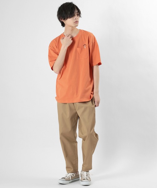 make a ray!（メイク ア レイ！）の「レトロイラスト バックプリント USAコットン ポケット半袖Tシャツ（Tシャツ/カットソー・メンズ・ブラック/ベージュ/オレンジ/ダークブルー・M/L）」の21枚目の写真