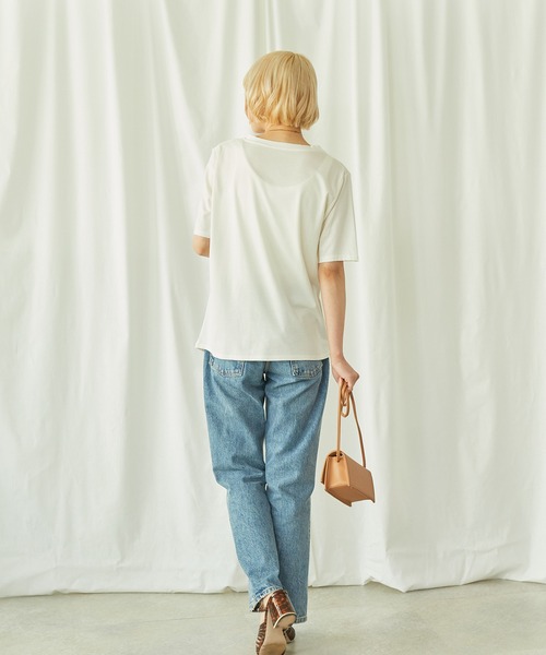toucher du brise(トゥシェドブリーズ)の「タックデザインTシャツ(Tシャツ/カットソー・レディース・ホワイト/ブラック・M)」の11枚目の写真