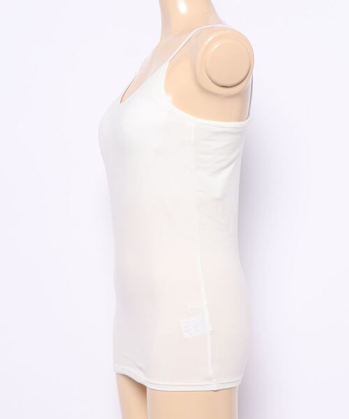 Q（キュー）の「カップ付きキャミ（キャミソール・レディース・ホワイト/ブラック・MEDIUM）」の4枚目の写真