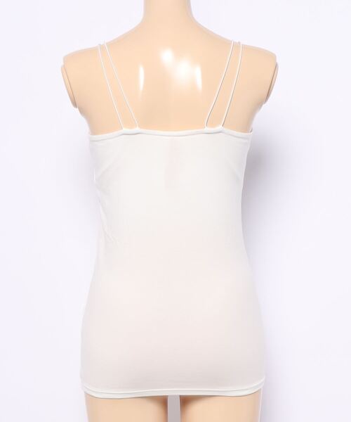 Q（キュー）の「カップ付きキャミ（キャミソール・レディース・ホワイト/ブラック・MEDIUM）」の3枚目の写真
