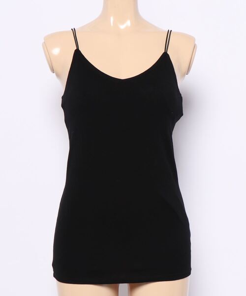 Q（キュー）の「カップ付きキャミ（キャミソール・レディース・ホワイト/ブラック・MEDIUM）」の6枚目の写真