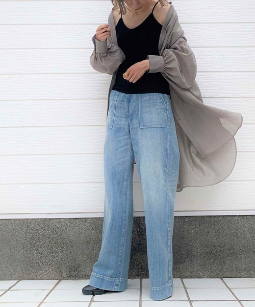 Q（キュー）の「カップ付きキャミ（キャミソール・レディース・ホワイト/ブラック・MEDIUM）」の8枚目の写真