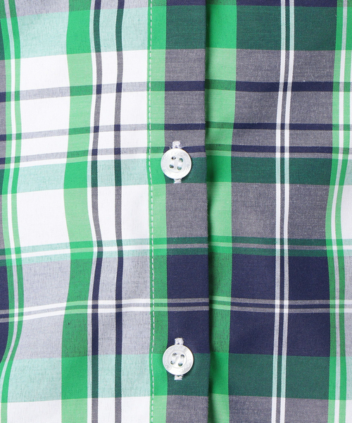 NARACAMICIE（ナラカミーチェ）の「サマーチェックチューリップスリーブ半袖シャツ（シャツ/ブラウス・レディース・グリーン/パープル・LARGE/MEDIUM/SMALL/XX-LARGE/X-LARGE）」の7枚目の写真