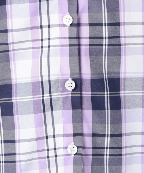 NARACAMICIE（ナラカミーチェ）の「サマーチェックチューリップスリーブ半袖シャツ（シャツ/ブラウス・レディース・グリーン/パープル・LARGE/MEDIUM/SMALL/XX-LARGE/X-LARGE）」の6枚目の写真