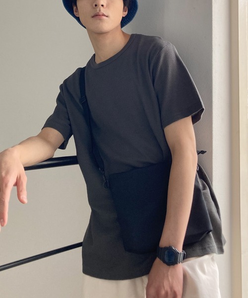 NAVY（ネイビー）の「半袖Tシャツ（Tシャツ/カットソー・メンズ・ホワイト/ブラック/オリーブ/カーキ/ネイビー/ベージュ・S/M/L/XL/XXL）」の4枚目の写真