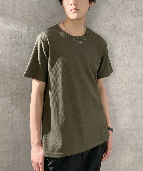 NAVY（ネイビー）の「半袖Tシャツ（Tシャツ/カットソー・メンズ・ホワイト/ブラック/オリーブ/カーキ/ネイビー/ベージュ・S/M/L/XL/XXL）」の5枚目の写真