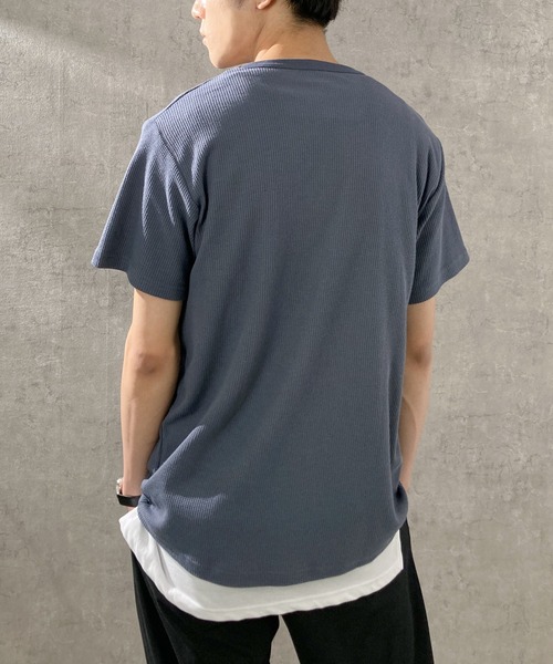 NAVY（ネイビー）の「半袖Tシャツ（Tシャツ/カットソー・メンズ・ホワイト/ブラック/オリーブ/カーキ/ネイビー/ベージュ・S/M/L/XL/XXL）」の19枚目の写真