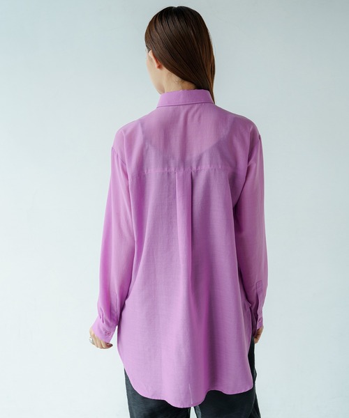 LOUNGEDRESS（ラウンジドレス）の「ポケットロングシャツ（シャツ/ブラウス・レディース・ピンク/ブラック/ブルー/ブラウン・FREE）」の11枚目の写真