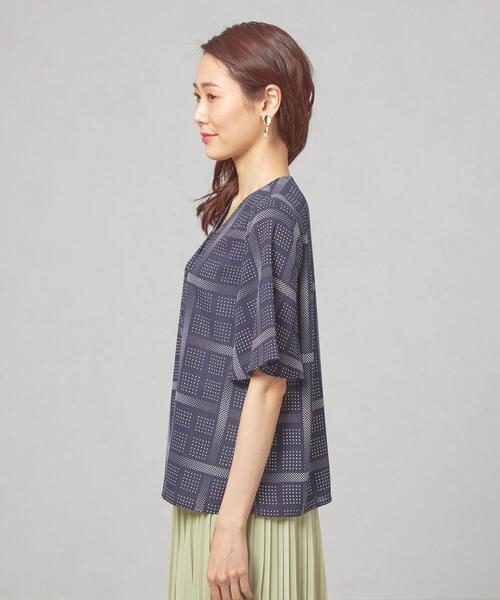 closet story(クローゼットストーリー)の「<closet story>ドット×チェック Vネックブラウス(シャツ/ブラウス・レディース・ホワイト/ライム/ネイビー・FREE)」の18枚目の写真