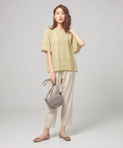 closet story(クローゼットストーリー)の「<closet story>ドット×チェック Vネックブラウス(シャツ/ブラウス・レディース・ホワイト/ライム/ネイビー・FREE)」の13枚目の写真