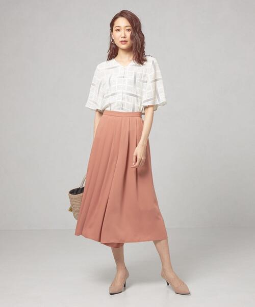 closet story(クローゼットストーリー)の「<closet story>ドット×チェック Vネックブラウス(シャツ/ブラウス・レディース・ホワイト/ライム/ネイビー・FREE)」の5枚目の写真