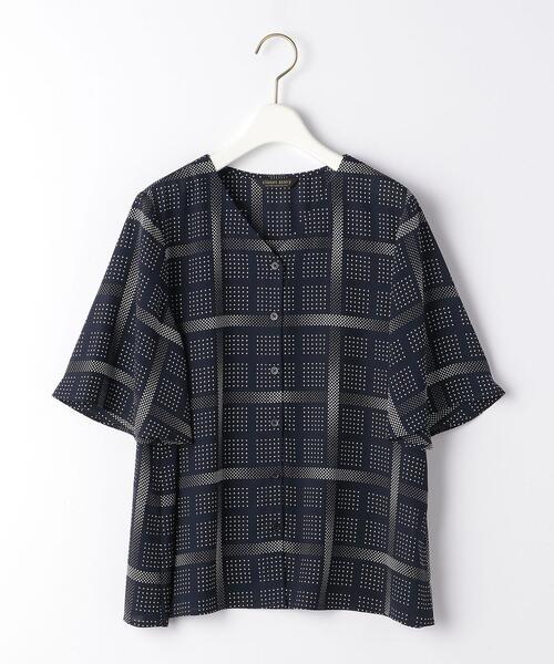 closet story(クローゼットストーリー)の「<closet story>ドット×チェック Vネックブラウス(シャツ/ブラウス・レディース・ホワイト/ライム/ネイビー・FREE)」の19枚目の写真