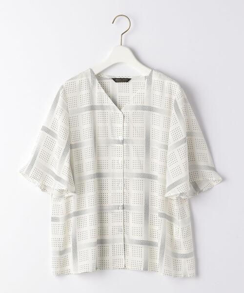closet story(クローゼットストーリー)の「<closet story>ドット×チェック Vネックブラウス(シャツ/ブラウス・レディース・ホワイト/ライム/ネイビー・FREE)」の8枚目の写真