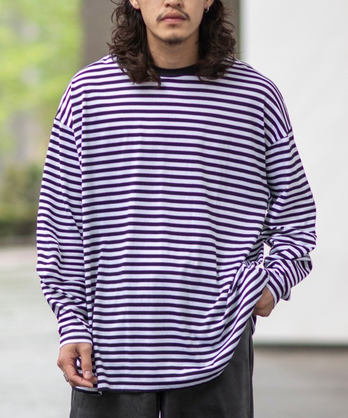 JOINT WORKS(ジョイントワークス)の「2ハイショクピッチロングスリーブTシャツ(Tシャツ/カットソー・メンズ・ホワイト/ブラウン/ブルー系その他・MEDIUM/LARGE)」の1枚目の写真