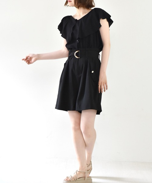 RETRO GIRL(レトロガール)の「フリル襟ノースリブラウス(シャツ/ブラウス・レディース・ブルー/オフホワイト/オレンジ/ブラック・FREE)」の12枚目の写真