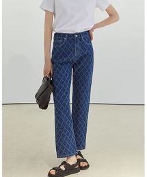 【Fano Studios】Diamond check straight denim FC21K057