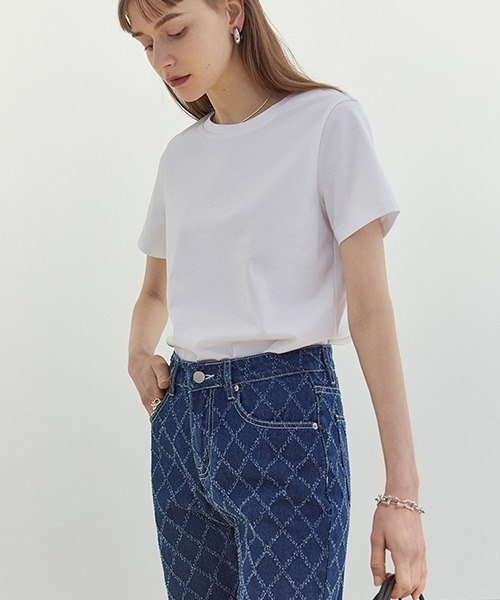 Fano Studios（ファノ ストゥディオズ）の「【Fano Studios】Diamond check straight denim FC21K057（デニムパンツ・レディース・ブルー・S/M/L）」の6枚目の写真