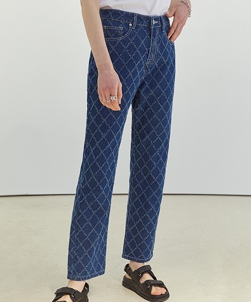Fano Studios（ファノ ストゥディオズ）の「【Fano Studios】Diamond check straight denim FC21K057（デニムパンツ・レディース・ブルー・S/M/L）」の11枚目の写真