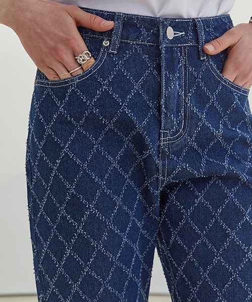 Fano Studios（ファノ ストゥディオズ）の「【Fano Studios】Diamond check straight denim FC21K057（デニムパンツ・レディース・ブルー・S/M/L）」の14枚目の写真