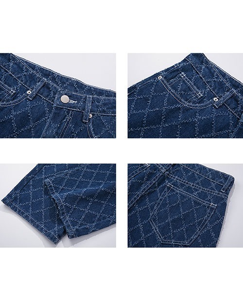 Fano Studios（ファノ ストゥディオズ）の「【Fano Studios】Diamond check straight denim FC21K057（デニムパンツ・レディース・ブルー・S/M/L）」の7枚目の写真