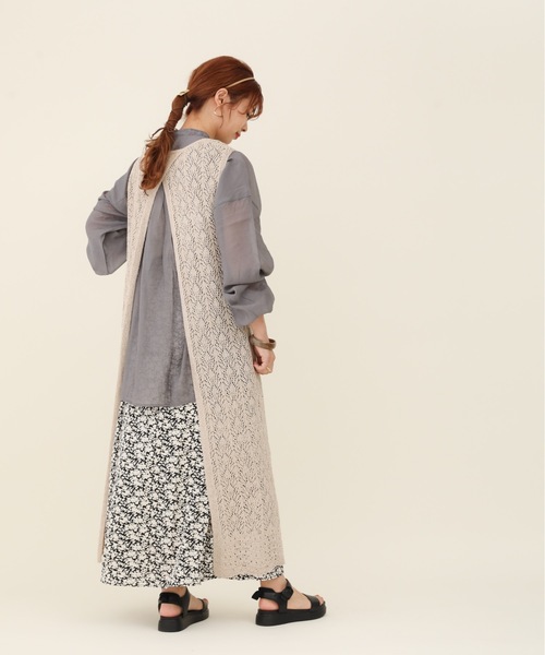 sakishimatokyo（サキシマトーキョー）の「バンドカラーボリュームソデBIGシャツ／シアーブラウス（Tシャツ/カットソー・レディース・ホワイト/ライトブルー/ブラック/グリーン/ラベンダー・FREE）」の9枚目の写真