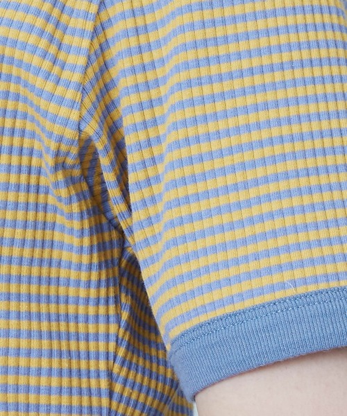 mikke（ミッケ）の「配色パイピングボーダーTリンガーシャツ（Tシャツ/カットソー・レディース・ベージュ/ピンク/ブルー・FREE）」の22枚目の写真