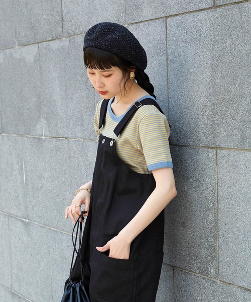 mikke（ミッケ）の「配色パイピングボーダーTリンガーシャツ（Tシャツ/カットソー・レディース・ベージュ/ピンク/ブルー・FREE）」の14枚目の写真