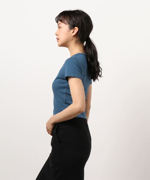 one way（ワンウェイ）の「【oneway Jeans】キーネックテレコトップス（Tシャツ/カットソー・レディース・ライトグレー/ホワイト/ライトブルー/ブラック/オレンジ・FREE）」の14枚目の写真