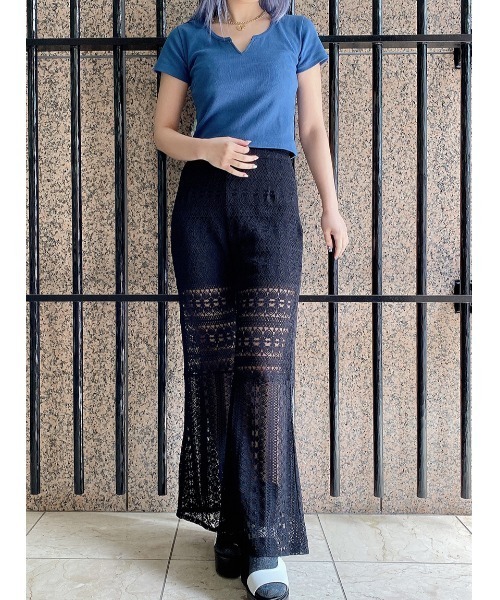 one way（ワンウェイ）の「【oneway Jeans】キーネックテレコトップス（Tシャツ/カットソー・レディース・ライトグレー/ホワイト/ライトブルー/ブラック/オレンジ・FREE）」の12枚目の写真