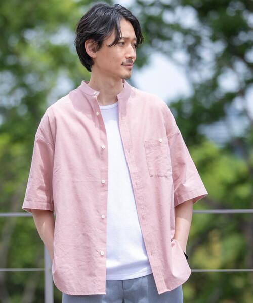 coen(コーエン)の「ヨクバリネン・バンドカラーショートスリーブシャツ(シャツ/ブラウス・メンズ・ホワイト/ピンク/ベージュ/コバルトブルー・MEDIUM/X-LARGE/LARGE/SMALL)」の19枚目の写真