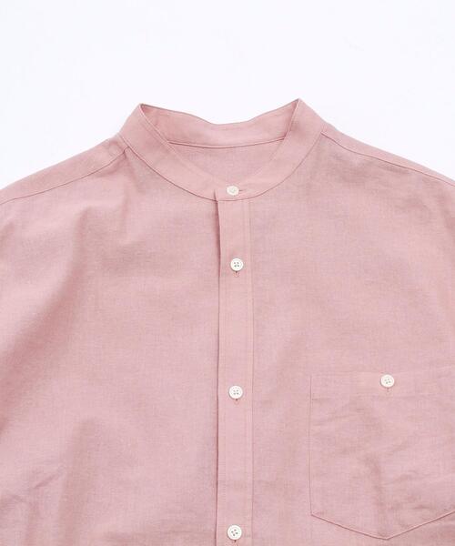 coen(コーエン)の「ヨクバリネン・バンドカラーショートスリーブシャツ(シャツ/ブラウス・メンズ・ホワイト/ピンク/ベージュ/コバルトブルー・MEDIUM/X-LARGE/LARGE/SMALL)」の21枚目の写真